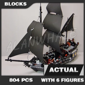804pcs Piratii din Caraibe Perla Neagra Mare Nava Vele Tragă cu Tunurile 16006 Bloc Jucărie Compatibil Cu Modelul