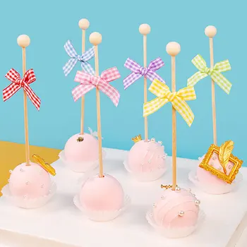 100buc Tort Fân Băț de Acadea Cupcake Panglică Dantelă Arcul Ziua de naștere Petrecere de Nunta de Decorare DIY Ornament Consumabile