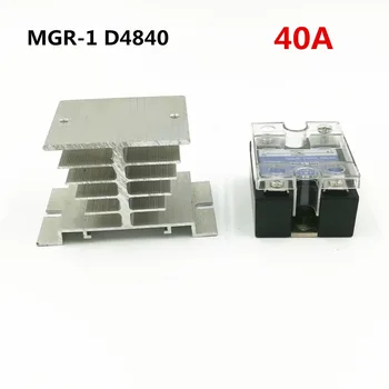40A SSR,intrare 3-32VDC ieșire 24-480VAC singură fază solid state relay MGR-1 D4840 Cu Radiator de bază