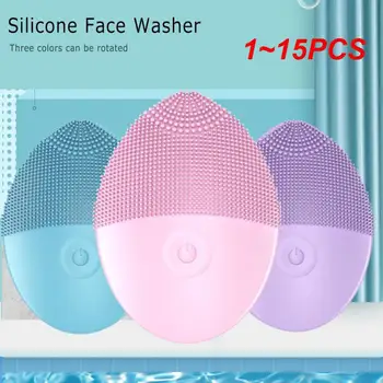 1~15BUC Electric Perie de Curățare Faciale Silicon Vibratii cu Ultrasunete Fata Demachiant Profund Porii Coș de Curățare Instrument
