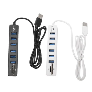 Hub Multi-Port Splitter Transmisie de Mare Viteză USB 6 Portul de Memorie TF Docking Station Plug and Play pentru Hard Disk Mobil