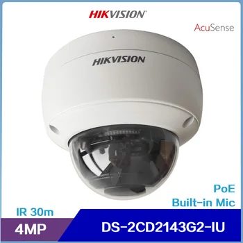 Hikvision 4MP AcuSense Built-in Microfon Fix Dome de Retea Camera de supraveghere DS-2CD2143G2-UI, Suport Built-in Microfon, de Detectare a Feței