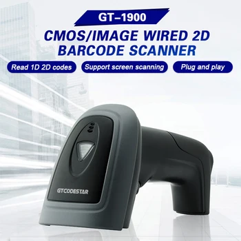 GT-1900 scanner de coduri de bare, 1D, 2D, cititor de coduri de bare, interfata USB, banca, supermarket, casier, plata cod, depozit, scanner