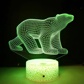 Nighdn Urs Polar Lumina de Noapte pentru Copii 3D LED Iluzie Lampă 7 Culori Schimbare USB Lampă de Masă de Ziua de nastere Cadou de Crăciun Cameră Decor