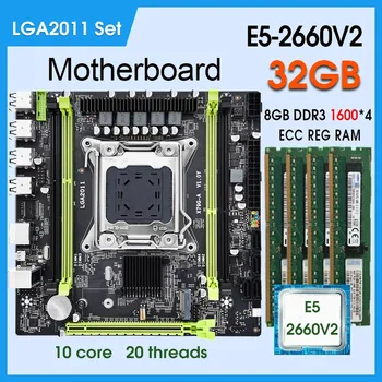 X79G-UN Asistent de Birou placa de baza kit xeon E5 2660 V2 despre lga2011 CPU și 4*8GB=32GB ddr3 1600mhz RECC Set de Memorie