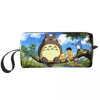 Totoro Vecinul Meu De Călătorie Sac De Cosmetice Femei Pădure Spiritul Machiaj Articole De Toaletă Organizator Lady Beauty Pungi De Depozitare Dopp Kit Cutie De Caz