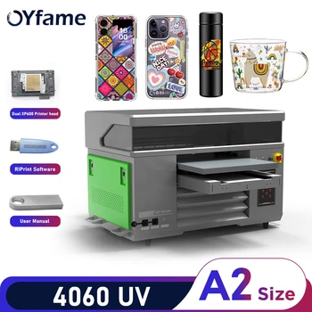 OYfame A2 UV Imprimantă Automată Printer UV Flatbed cu dual XP600 Imprimanta pentru sticlă, metal, sticla acrilica uv de imprimare mașină