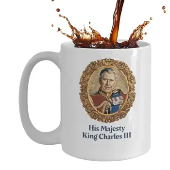 Anglia Regele Charles III Cana Majestatea Sa Suvenir Ceașcă de Ceai 350ml Rafinat Ceașcă de ceai Cana Pentru Biroul de Acasă la Școală Apartment Hotel