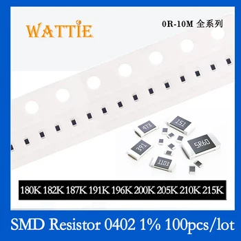 SMD Rezistor 0402 1% 180K 182K 187K 191K 196K 200K 205K 210K 215K 100BUC/lot chip rezistențe 1/16W 1.0 mm*0.5 mm