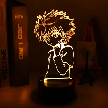 Gon si Killua Figura 3d Lumina de Noapte Anime Hunter X Hunter lumina pentru Copil Decor Dormitor de Iluminat Copil Cadou HxH Lampă de Noptieră