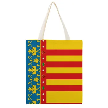 Sac de panza Steag din Comunitatea Valenciană (2x3), Poseta Vintage Unic Tocilar Domeniul Pack Mari Martin Panza