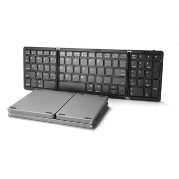 Portabil Mini Trei Pliere Tastatură Bluetooth Wireless Pliabil Tastatura Pentru iOS, Android, Windows, ipad, Tableta Cu Tastatura Numerică