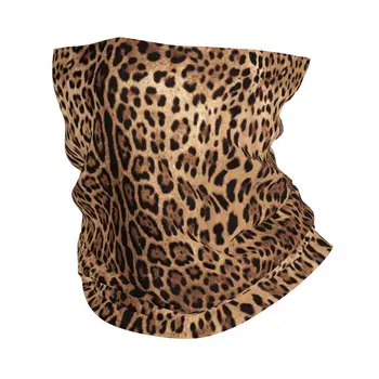 Leopard de Imprimare Bandană Neck Gaiter Protectie UV Fata Eșarfă Capac Bărbați Femei Piele de Animal articole pentru acoperirea capului Tub Balaclava