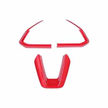 Roșu ABS Interior Butoane de pe Volan Acoperire Cadru pentru Mazda 3, Mazda 6 CX-4 CX-5 CX-9 2016-2019(3Pcs)