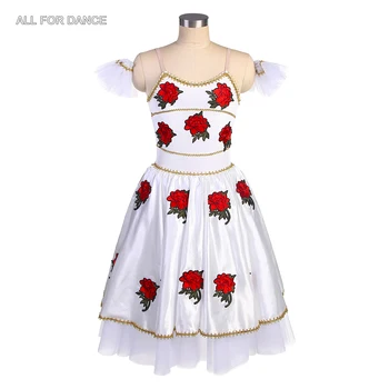 20521 Nou Dans Balet Tutu Dans Costum Flora Fete/Femei Performanță Etapă De Dans Rochie Cu Trandafiri