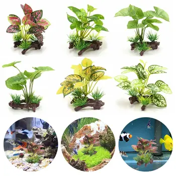 Rășină de Plante Statuia Verde de Apă a Plantelor de Ornament Non-toxice Plante de Decor pentru Rezervor de Pește Acvariu Bonsai
