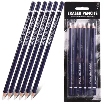 6Pcs Profesionale Erasable Creion Practice Alb Lucios Pen Student Novice Rechizite Școlare Pentru Artist