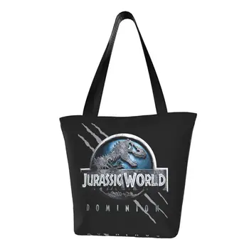 Drăguț Lumea Jurassic Dominion Jurassic Park Shopping Tote Pungi De Reciclare Dinozaur Alimentar Panza Umăr Geanta Shopper
