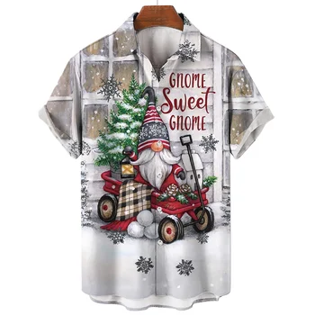 2024 Moda Casual Cămașă Hawaiană Tricouri Barbati Crăciun Tricou Pentru Bărbați cu Mânecă Scurtă Petrecere de Vară de Îmbrăcăminte pentru Bărbați Topuri tricouri