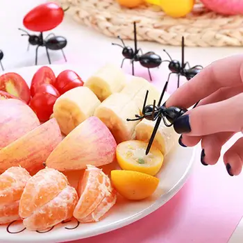 Alimente grad Plastic Fructe Furculita Adorabil Durabil Ant-Fructe în formă de Furci pentru Bucătărie Acasă Partid în condiții de Siguranță Reutilizabile pentru Deserturi