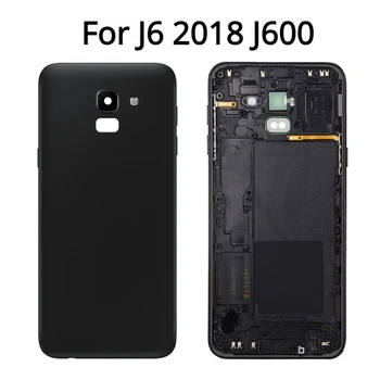 Pentru Samsung Galaxy J6 2018 J600 J600F SM-J600F Spate Capac Baterie Spate Panou Ușă Locuințe Caz de Reparații Piese cu lentilă aparat de Fotografiat
