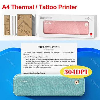 304dpi Peripage A40 Bluetooth Portabil A4 Termică Mini PDF Lume Imprimante Stencil Tatuaj Transfer Filtru 2in1 pentru Android IOS 203