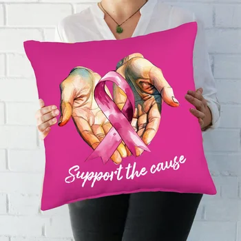 Fata De Perna Set Perna Cadouri Pentru Femei Pink Ribbon Cancer De Sân Cancerul De Sân Conștientizare Brebenoc Perne Decorative, Perne