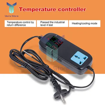 AC90-250V Sonda Linie Digital, Control Electronic al Temperaturii Display LED Termostat Cu Căldură/Răcire Instrument de Control -40~120℃