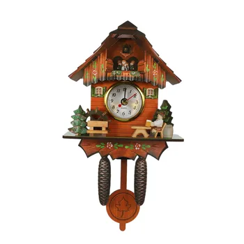 De Epocă Din Lemn Cuc Ceas De Perete Bird Timp Bell Leagăn De Alarmă Ceas Domiciliu Art Decor 006