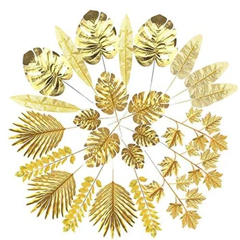 24buc Frunze Artificiale de Aur Frunze de Palmier de Aur Plante Tropicale Frunze de Palmier pentru Nunta DIY Acasă Decoratiuni Consumabile