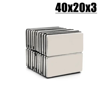 2/5/10/20buc 40x20x3 Magnet Neodim 40x20x3mm N35 Neodim Bloc Super-Puternic, Puternică Magnetic Permanent Imanes 40*20*3