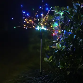 Solar LED Gazon Lampa de Sârmă de Cupru focuri de Artificii de Lumină Lumini în aer liber, Grădină, Curte de Lumină Decorative String Festival Peisaj de Iluminat