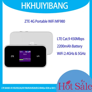 Deblocat ZTE UFi MF980 4G LTE Cat.9 4G Mobile Hotspot 450Mbps Dual Band 2.4 GHz & 5GHz Router 4G Sim Card Wireless WiFi Portabil