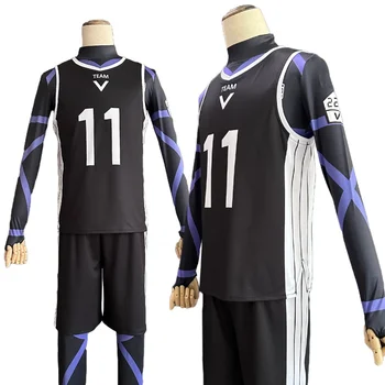 Albastru de Blocare Anime Reo Mikage Nagi Cosplay Costum Perucă Neagră, Tricou de Fotbal Uniforma de Antrenament a Crescut Net Sintetice XXS-2XL