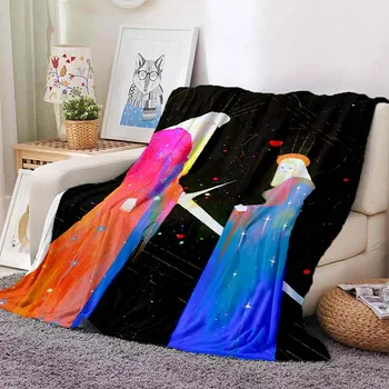 Imprimare 3D Print Printesa Pictura Arta de Pluș Subțire de Dormit Pătura de Moda lenjerie de Pat Canapea Picnic Pătură Moale Cuplu Camera Cadou