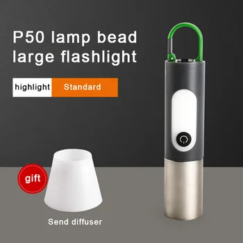Noul Mini LED Lanterna Reîncărcabilă Lampă Laser Alb Lanterna Multi-funcție Cârlig Alpinism Camping Lumina Lanternă Tactică