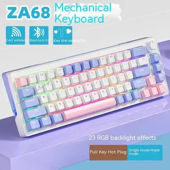 2023 Noi Za68 Wireless Jucătorii Tastatură Mecanică 2.4 g Bluetooth Tip c cu Fir 3-modul de Tastatură de Gaming Hotswap Rgb cu iluminare din spate 68 Chei