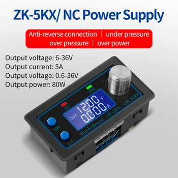 ZK-5KX DC Automată Buck Boost Converter 5A Max Reglabil Reglementate de Laborator de Alimentare 0.6-36V pentru Echipamente Electronice