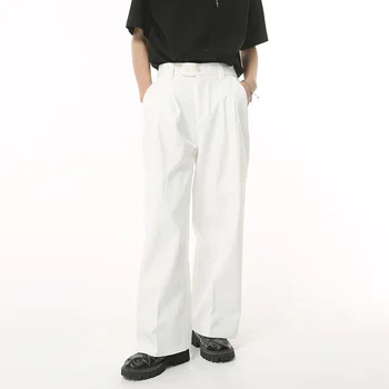 SYUHGFA Tendință Costum pentru Bărbați Pantaloni de Culoare Solidă Versatil Pantaloni Drepte coreeană Stil Simplu Menwear Clasic de Îmbrăcăminte se desfășoară zilnic