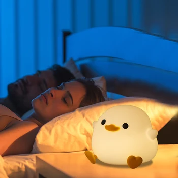 Mini-Lumina de Noapte Silicon Touch Senzor Lampa de Desene animate de Iluminat Ambiental pentru Dormit de Companie se ridică pentru Noptiera Dormitor Copii