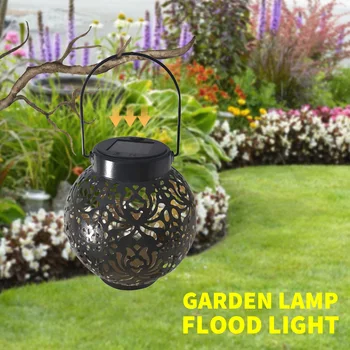 LED-uri de Metal Solar Lanterna Lumina, Grădină în aer liber rezistent la apa Gol Lampa de Proiecție