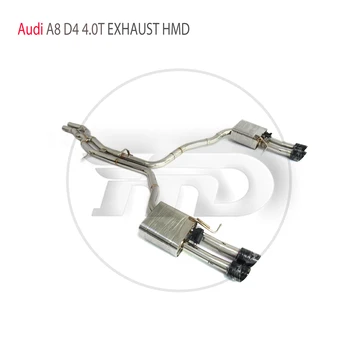 HMD din Oțel Inoxidabil Sistem de Evacuare de Performanță Catback pentru Audi A8 D4 4.0 T Auto Modificare a Supapei de Eșapament Cu X Țeavă