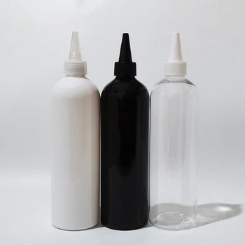 14pcs 400ml Negru/Alb Sticla de Plastic Cu vârf Ascuțit și Gura Capac Răsucite Capac Container PET DIY Sticle de Plastic, Ambalaje Cosmetice