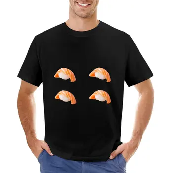 Somon crud Sushi T-Shirt cu maneci Scurte tee mare și înalt tricouri pentru bărbați