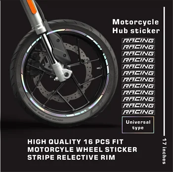 Reflectorizante Motocicleta Roata Autocolante Hub Decal Rim Stripe 17 Inchs Pentru YAMAHA Honda Kawasaki, Suzuki, BMW, Husqvarna Triumf