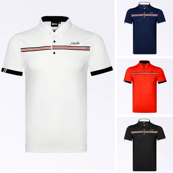 Vara Haine de Golf Bărbați cu Mânecă Scurtă de Sport Uscare Rapida Respirabil Tricou Polo t-Shirt Top Stretch Minge Costum de Golf
