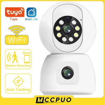 Mccpuo 6MP WIFI Dual Lentilă aparat de Fotografiat PTZ AI Omului de Urmărire Auto de Interior 4MP Acasă Secuity de Supraveghere CCTV camere IP Tuya de Viață Inteligentă