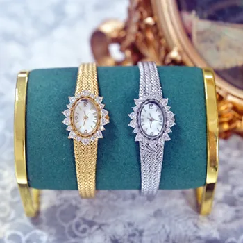 2023 Femei Ceas cu Diamante de Lux de Epocă Elegant Cadran, Coroana Cadouri pentru Iubitorii de fanfara 24K Placat cu Aur de Înaltă Calitate Cuarț