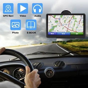 7 Inch HD Navigator GPS Auto FM Transmitter Sat Nav cu Ecran Tactil Navigator Portabil USB TF Voce Memento Sistem Dual 3D cu Harta