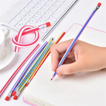 5Pcs Aleatoare Creative Moale Creion Colorat Flexibil Flexibil Creioane Cu Radiera Student Papetarie Scoala Rechizite de Birou Cadouri